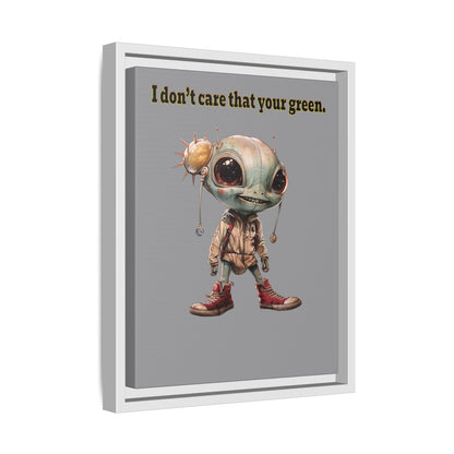 I don't care that your green - framed canvas art (grey)