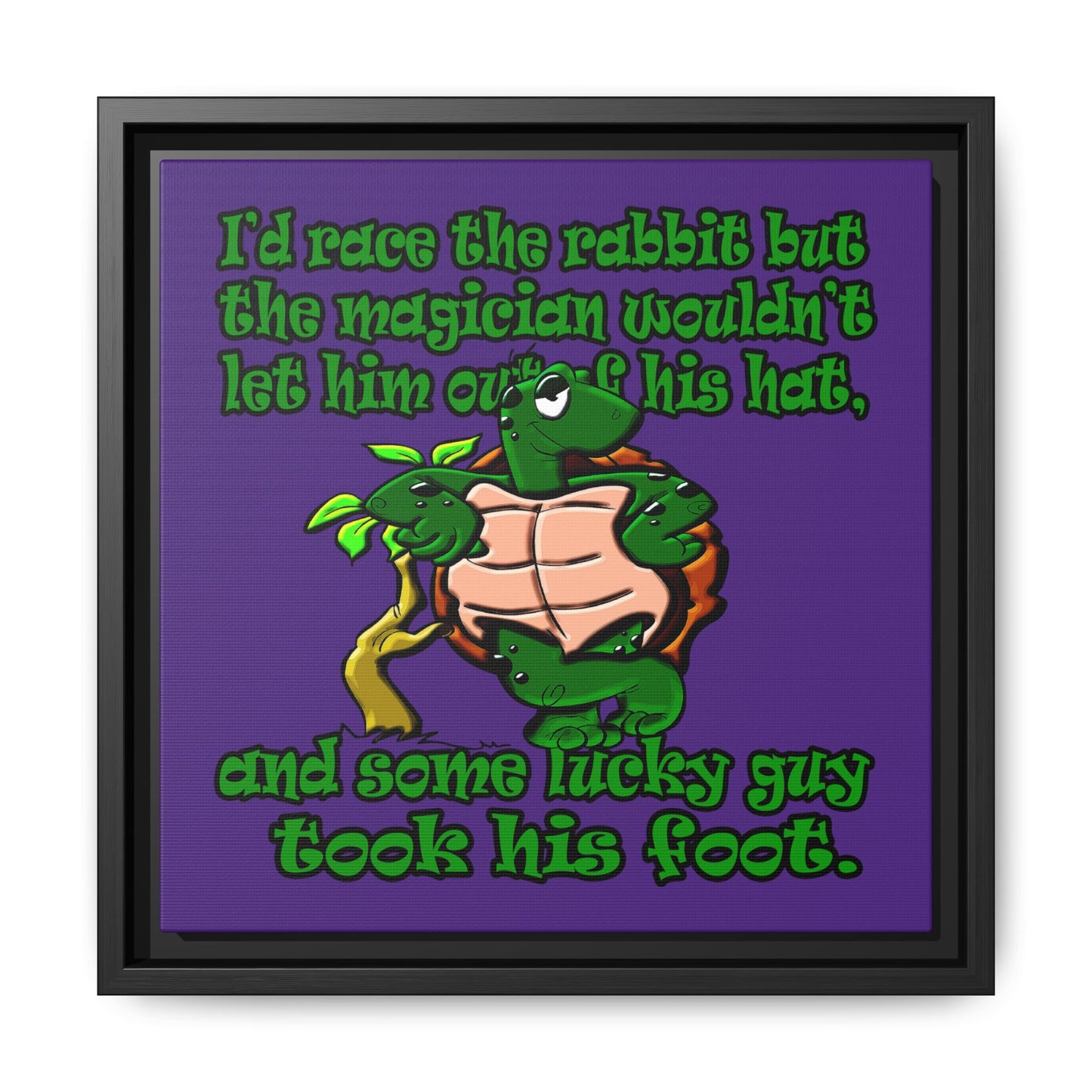 turtle race - framed canvas art (purple)