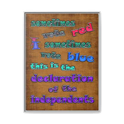 declaration of the independents - framed canvas art (brown papyrus)
