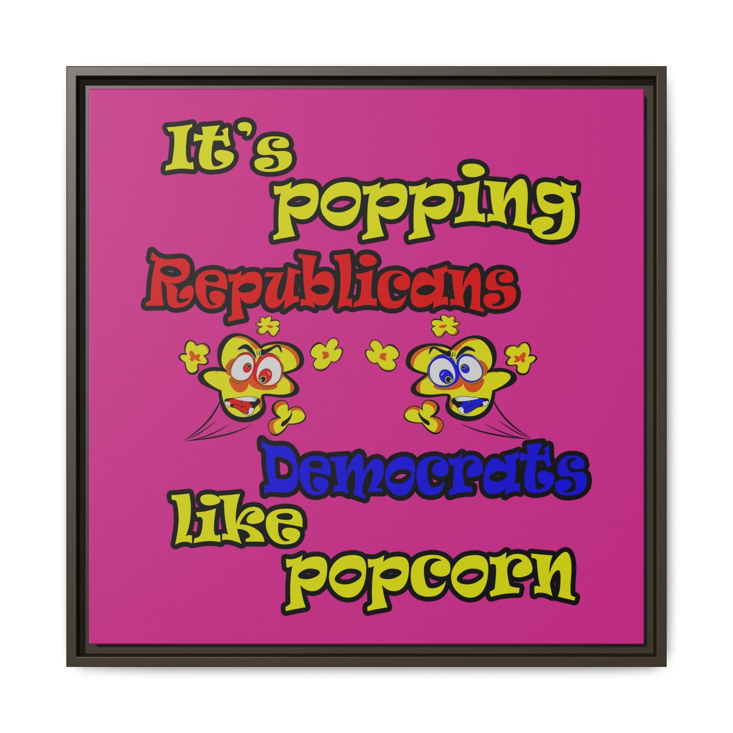 popping like popcorn - framed canvas art (pink)