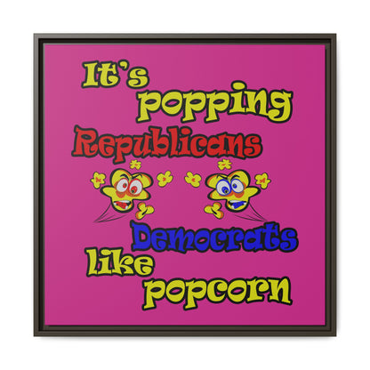 popping like popcorn - framed canvas art (pink)