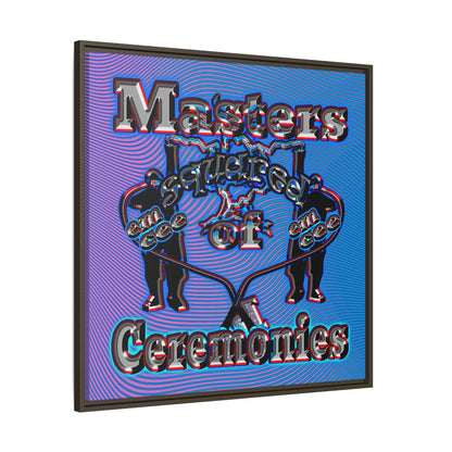 em cee squared - framed canvas art (light blue-purple wave)