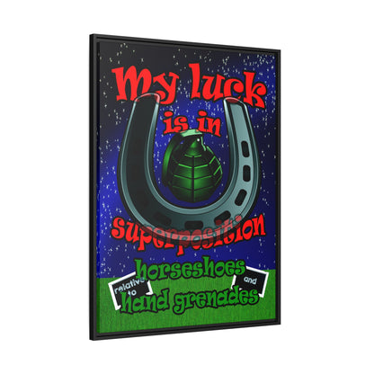 my luck - framed canvas art ('snoops' background)