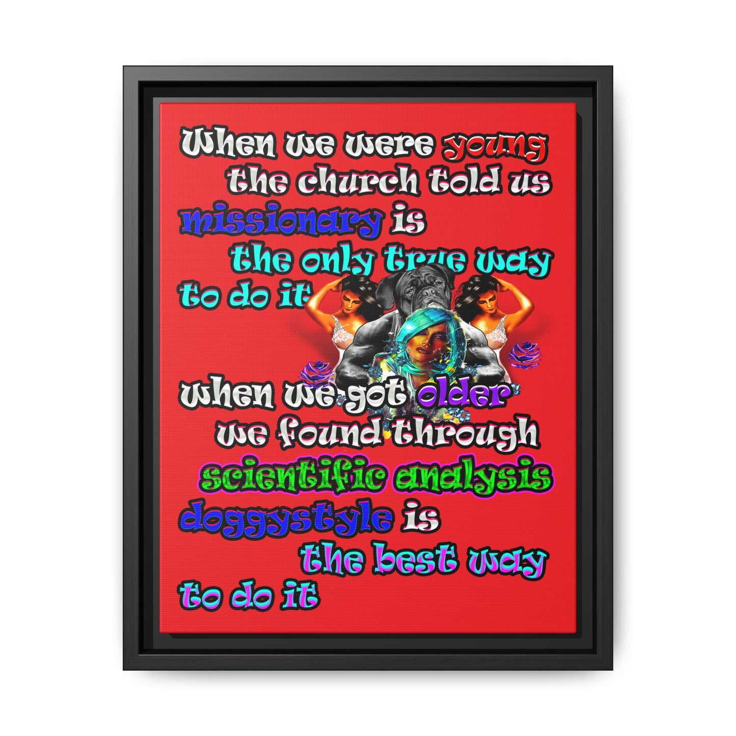doggystyle - framed canvas art (red)