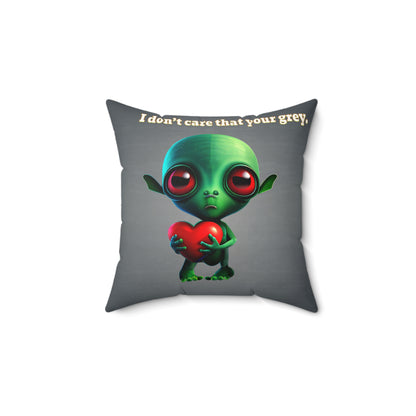 I don't care that your grey - Faux Suede Square Pillow - (grey-light grey)