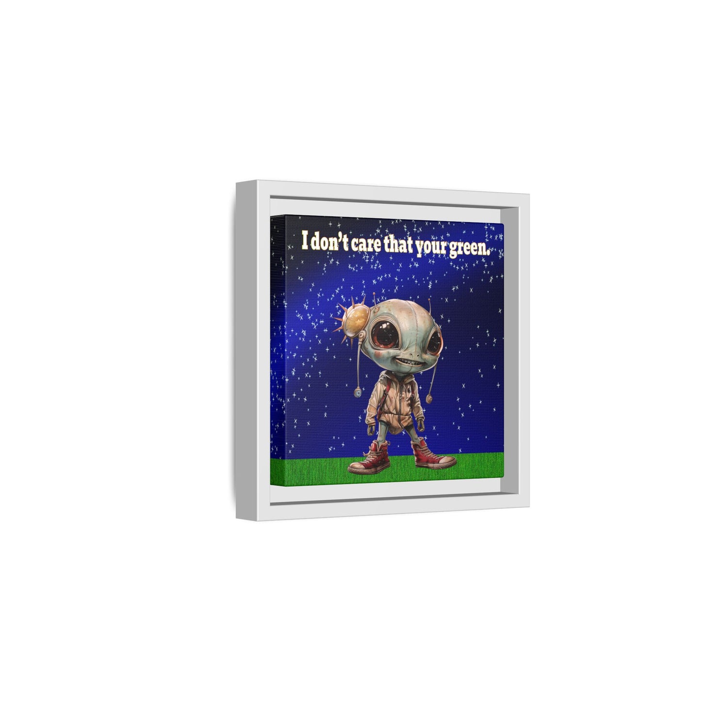 I don't care that your green - framed canvas art ('snoops' background)