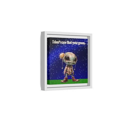 I don't care that your green - framed canvas art ('snoops' background)