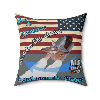 shoot for the stars - Spun Polyester Square Pillow - (dark grey)