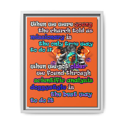 doggystyle - framed canvas art (orange)