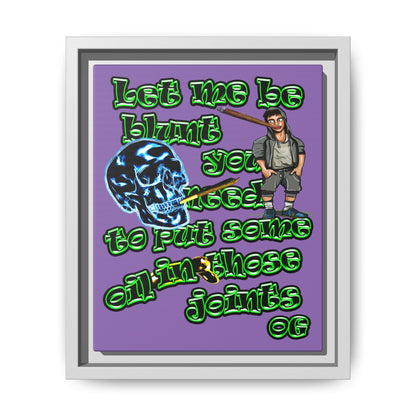 og - framed canvas art (light purple)