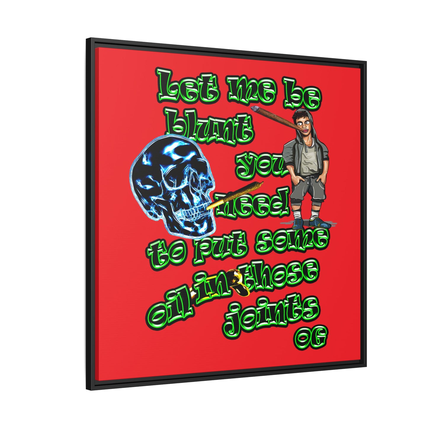 og - framed canvas art (red)