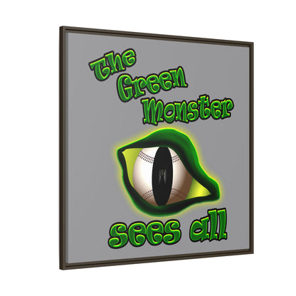 green monster - framed canvas art (grey)