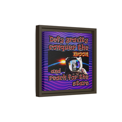 defy conquer reach - framed canvas art (purple wave)