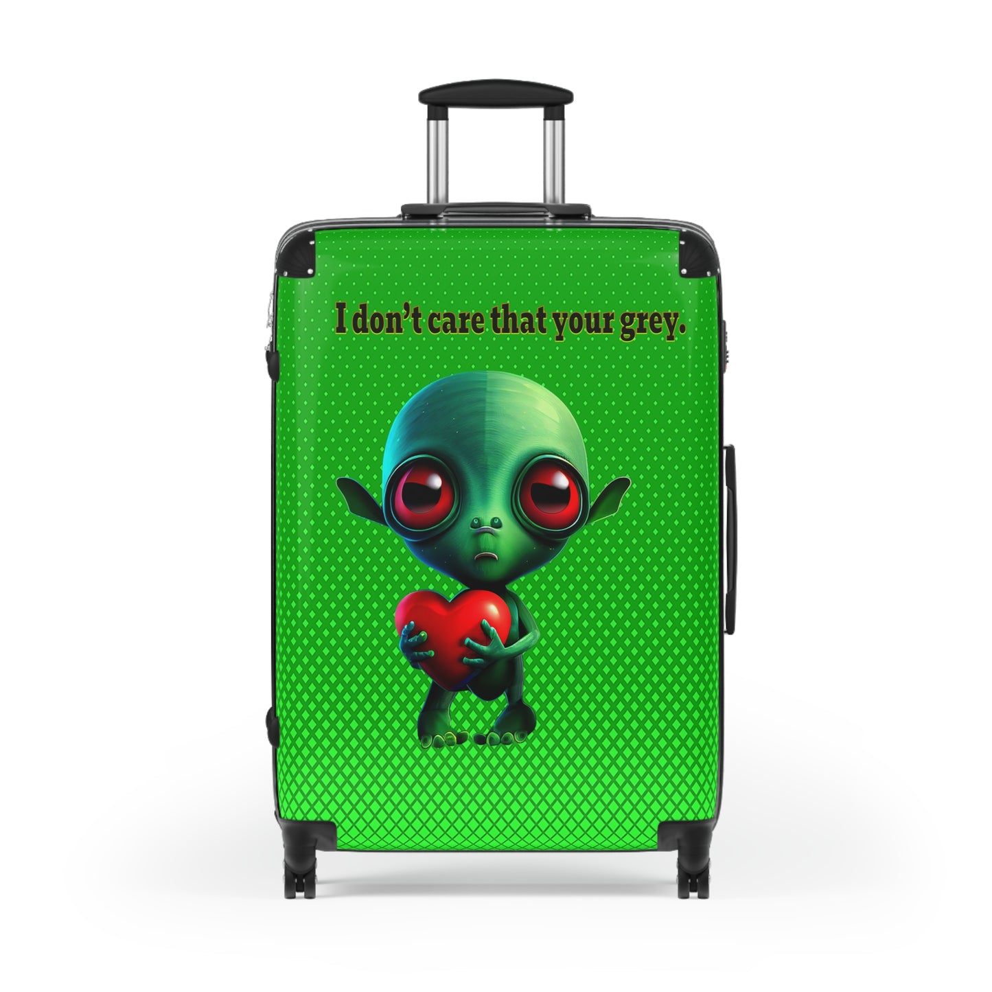 I don't care that your grey - Suitcase (logo green)