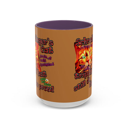schrodinger's cat - Accent Mug (light brown)