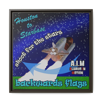 shoot for the stars - framed canvas art ('snoops' background)