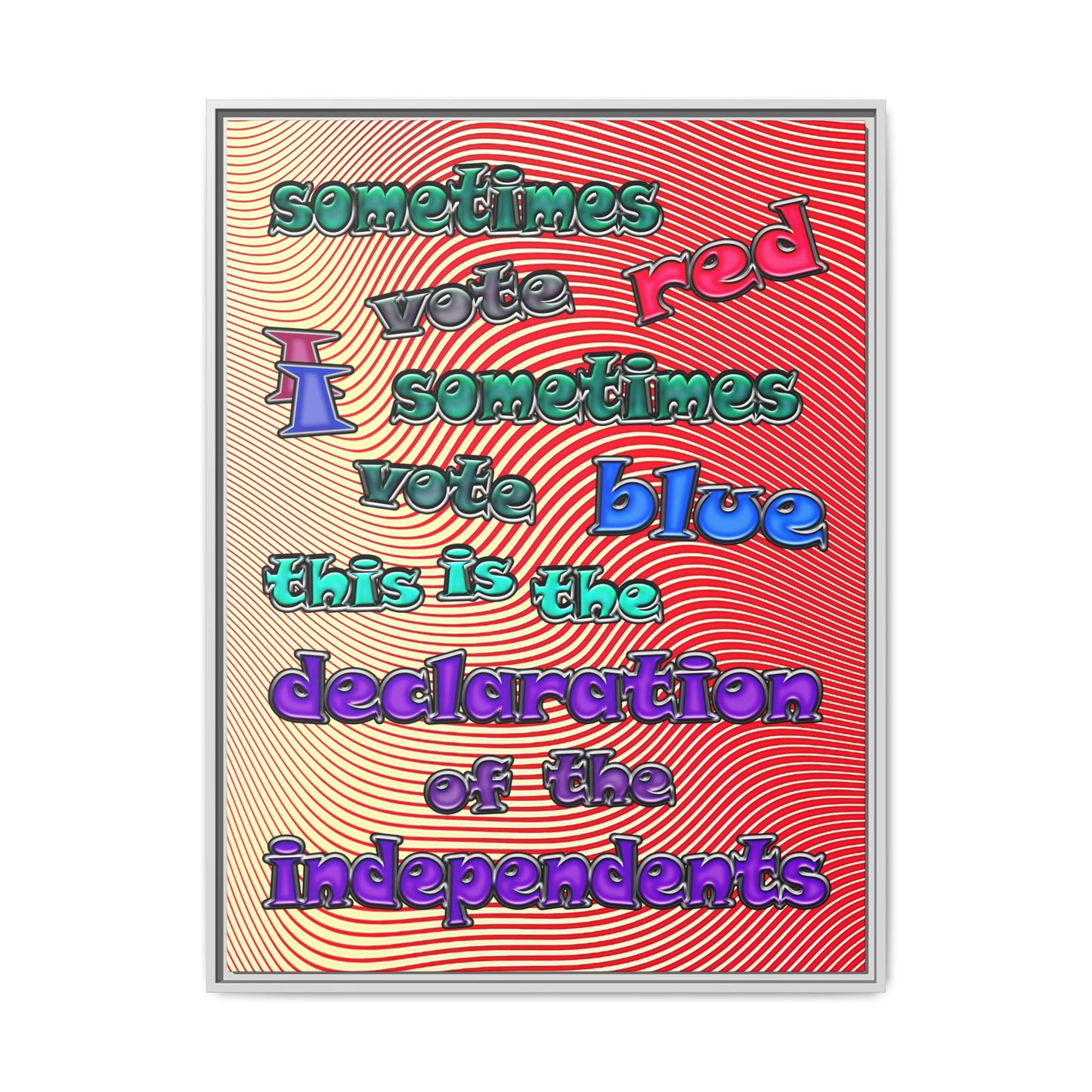 declaration of the independents - framed canvas art (yellow-orange wave)