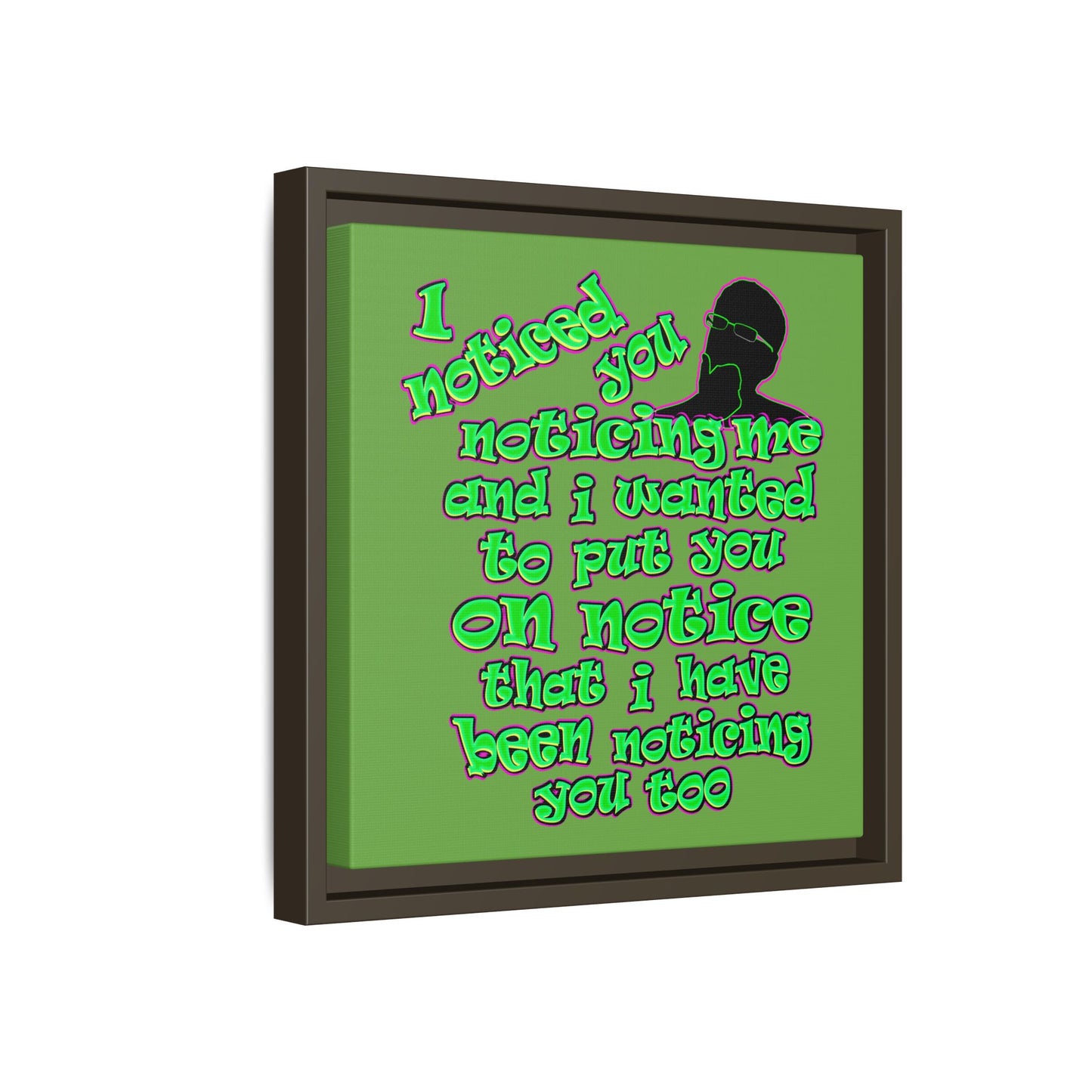 noticed you noticing - framed canvas art (green)