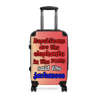 donkeys and elephants - Suitcase (yellow-orange wave)