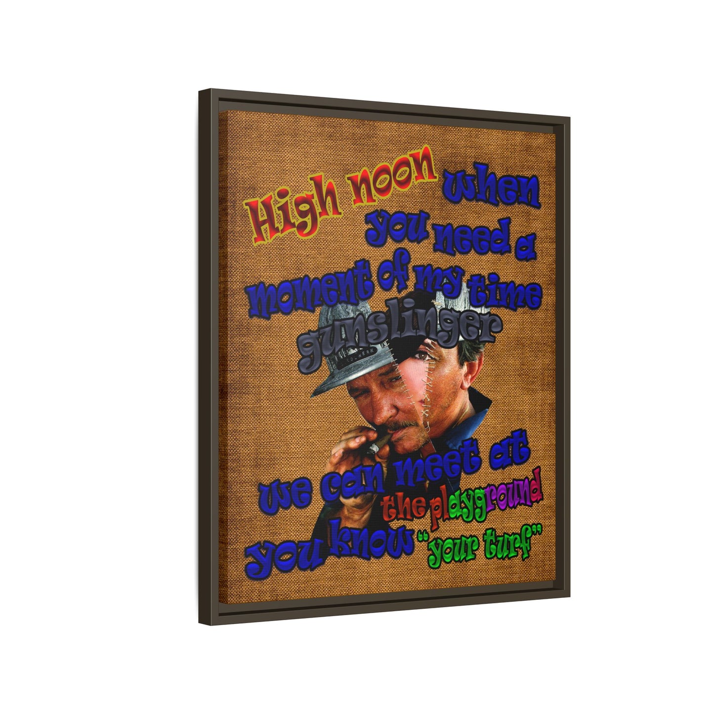 high noon - framed canvas art (brown papyrus)