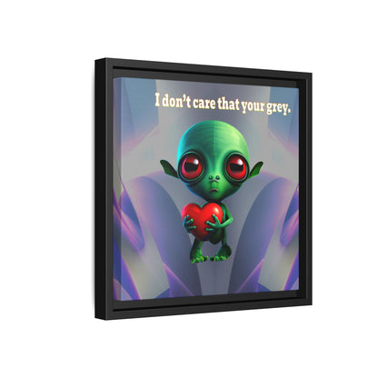 I don't care that your grey - framed canvas art (grey-pink wave)