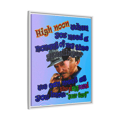 high noon - framed canvas art (light blue-purple wave)