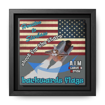 shoot for the stars - framed canvas art (dark grey)