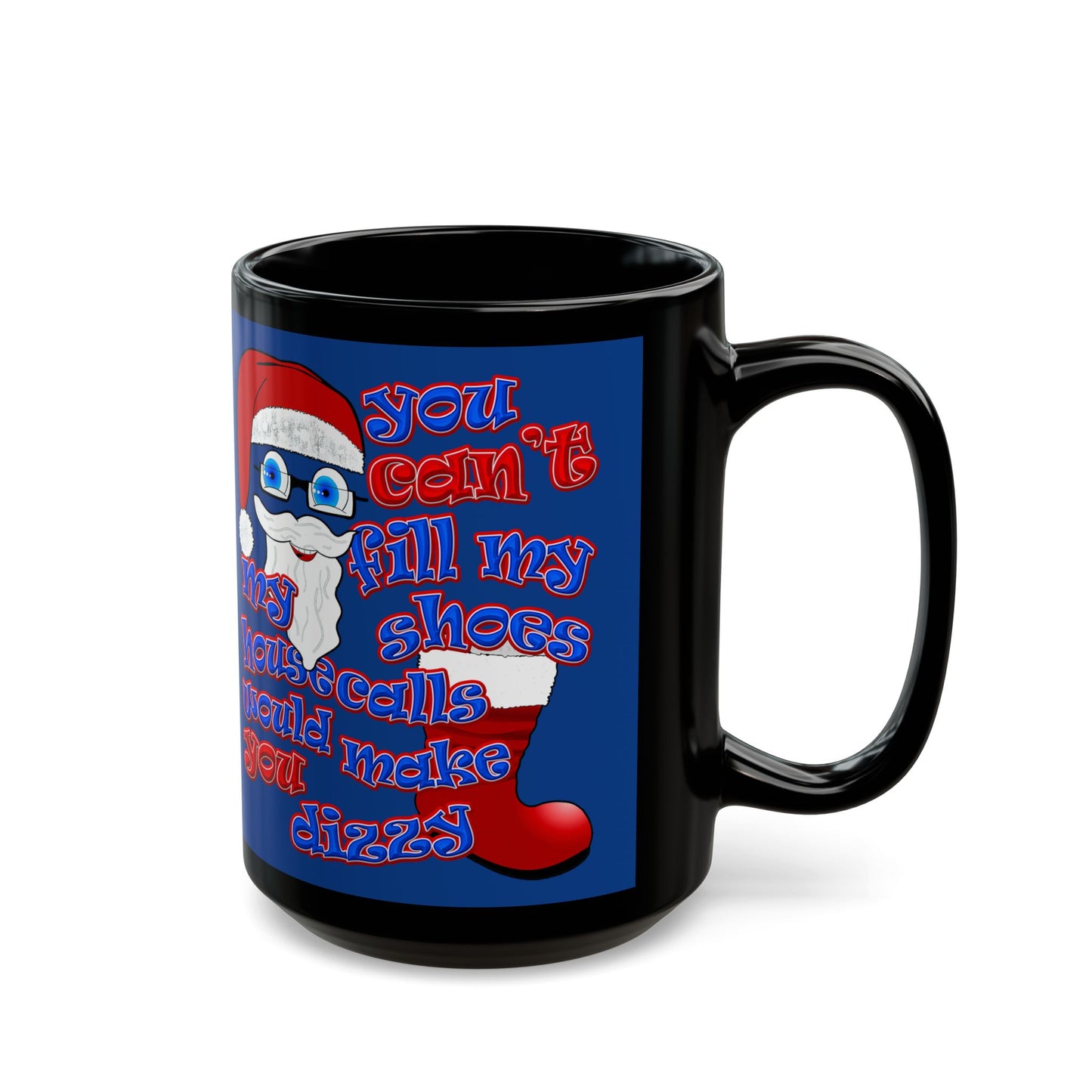 santa's shoes - Black Mug (dark blue)