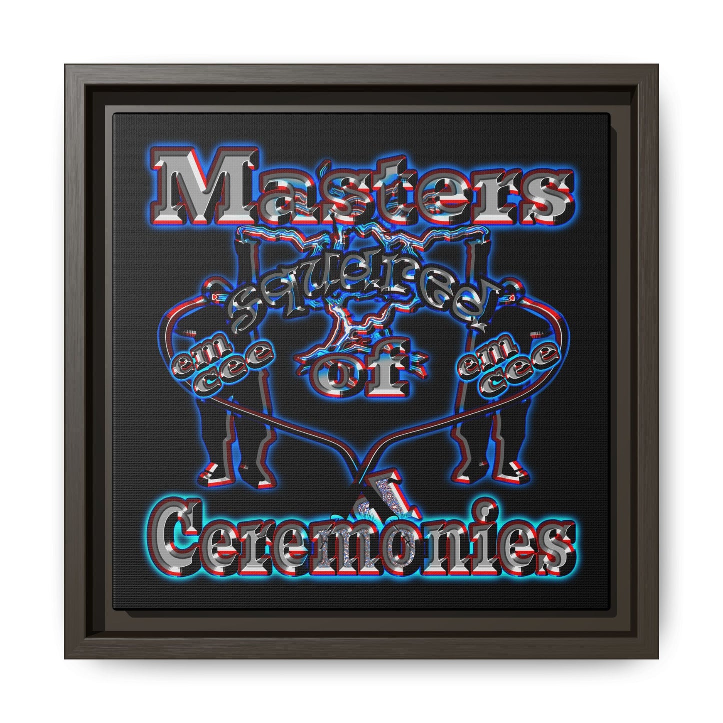 em cee squared - framed canvas art (black)