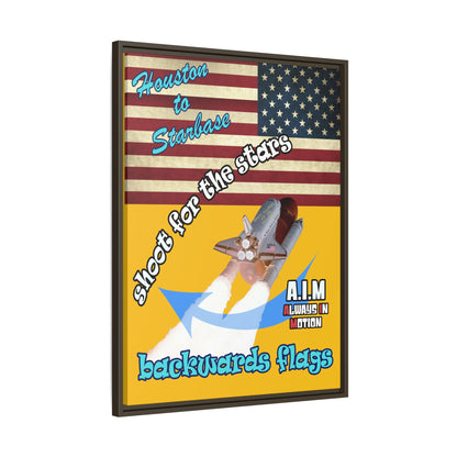 shoot for the stars - framed canvas art (yellow)