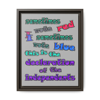 declaration of the independents - framed canvas art (light grey)