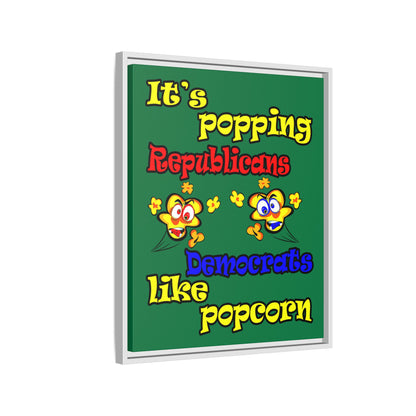 popping like popcorn - framed canvas art (dark green)