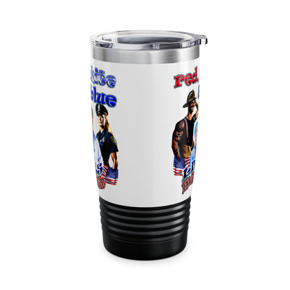 rw&b lives matter - Ringneck Tumbler, 20oz (white)