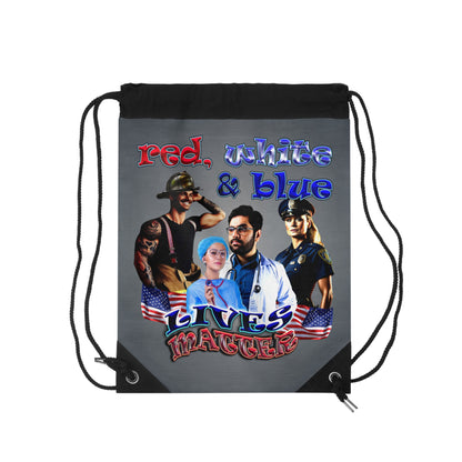 rw&b lives matter - Drawstring Bag (grey-light grey)