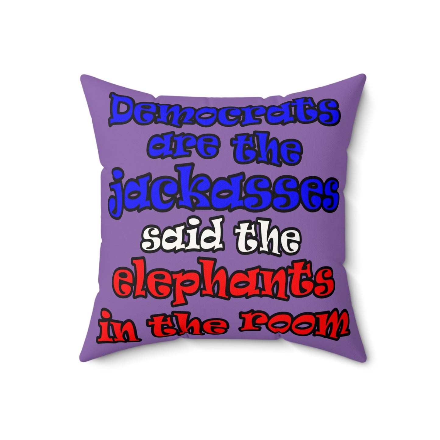donkeys and elephants - Faux Suede Square Pillow - (light purple)
