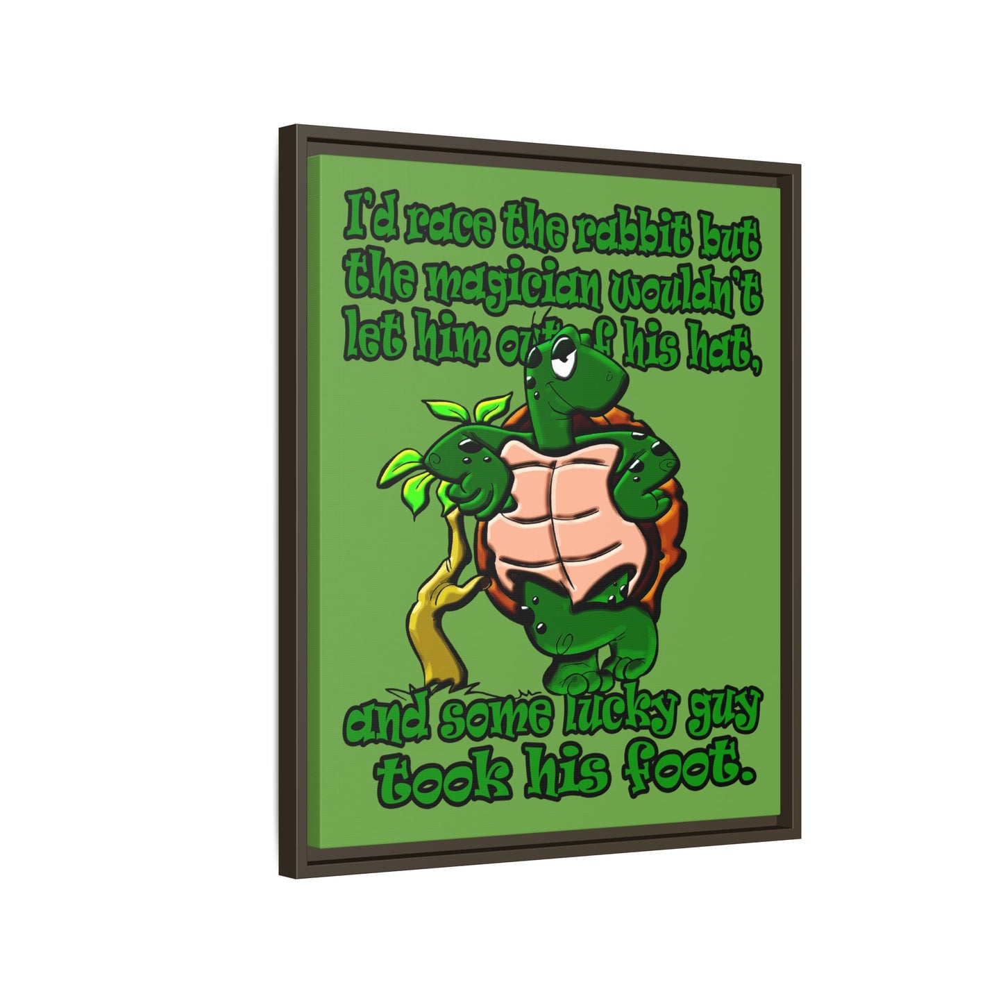 turtle race - framed canvas art (green)
