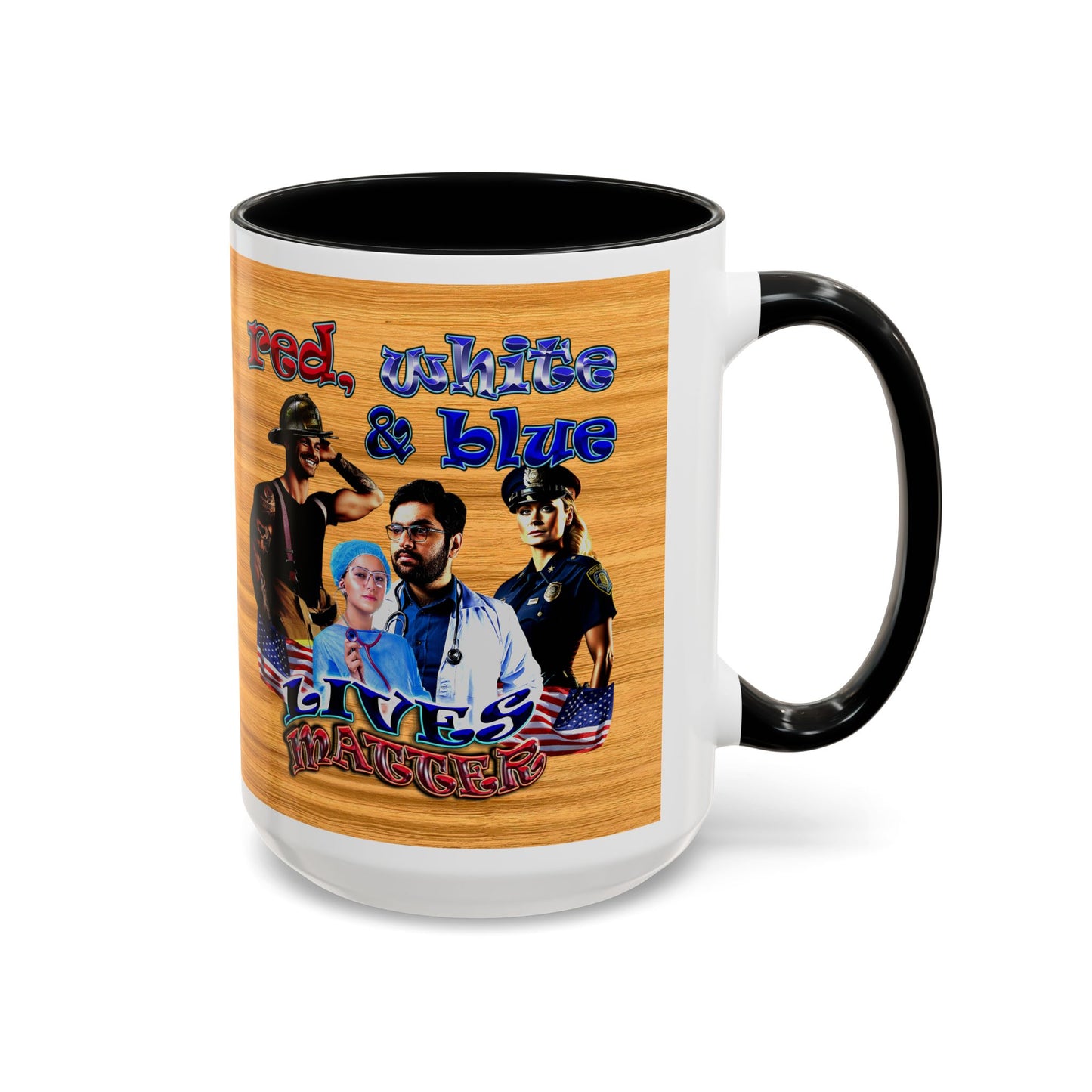 rw&b lives matter - Accent Mug (butterscotch wood finish)