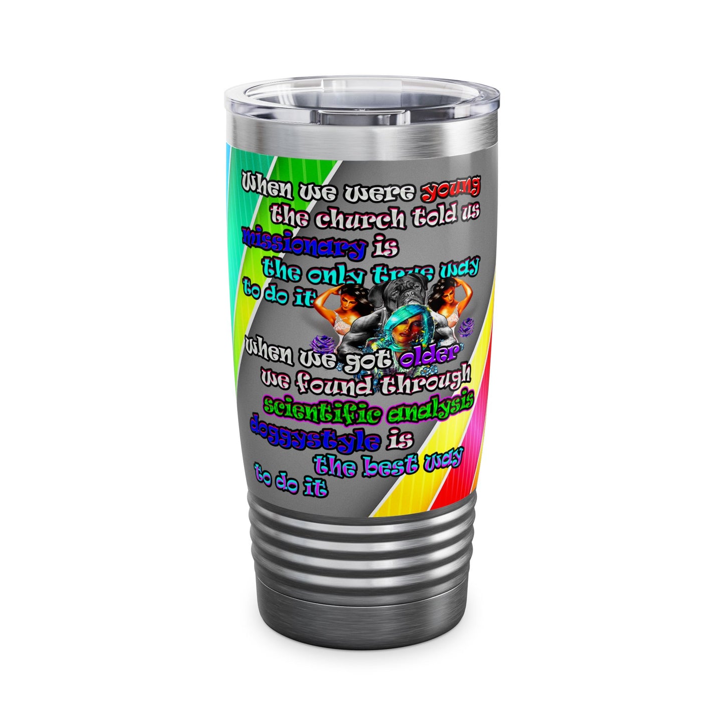 doggystyle - Ringneck Tumbler, 20oz (rainbow split)
