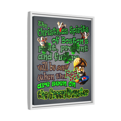 christmas spirits of boston - framed canvas art (grey-light grey)