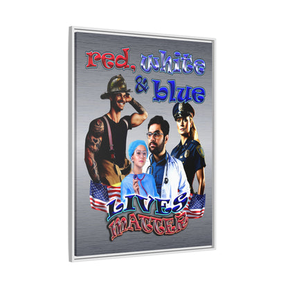 rw&b lives matter - framed canvas art (brushed nickel)
