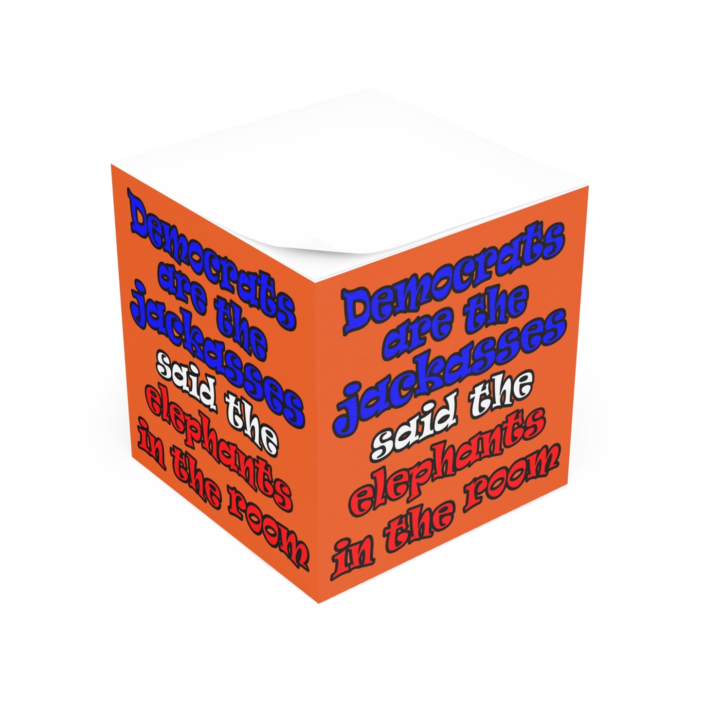 donkeys and elephants - note cube (orange)