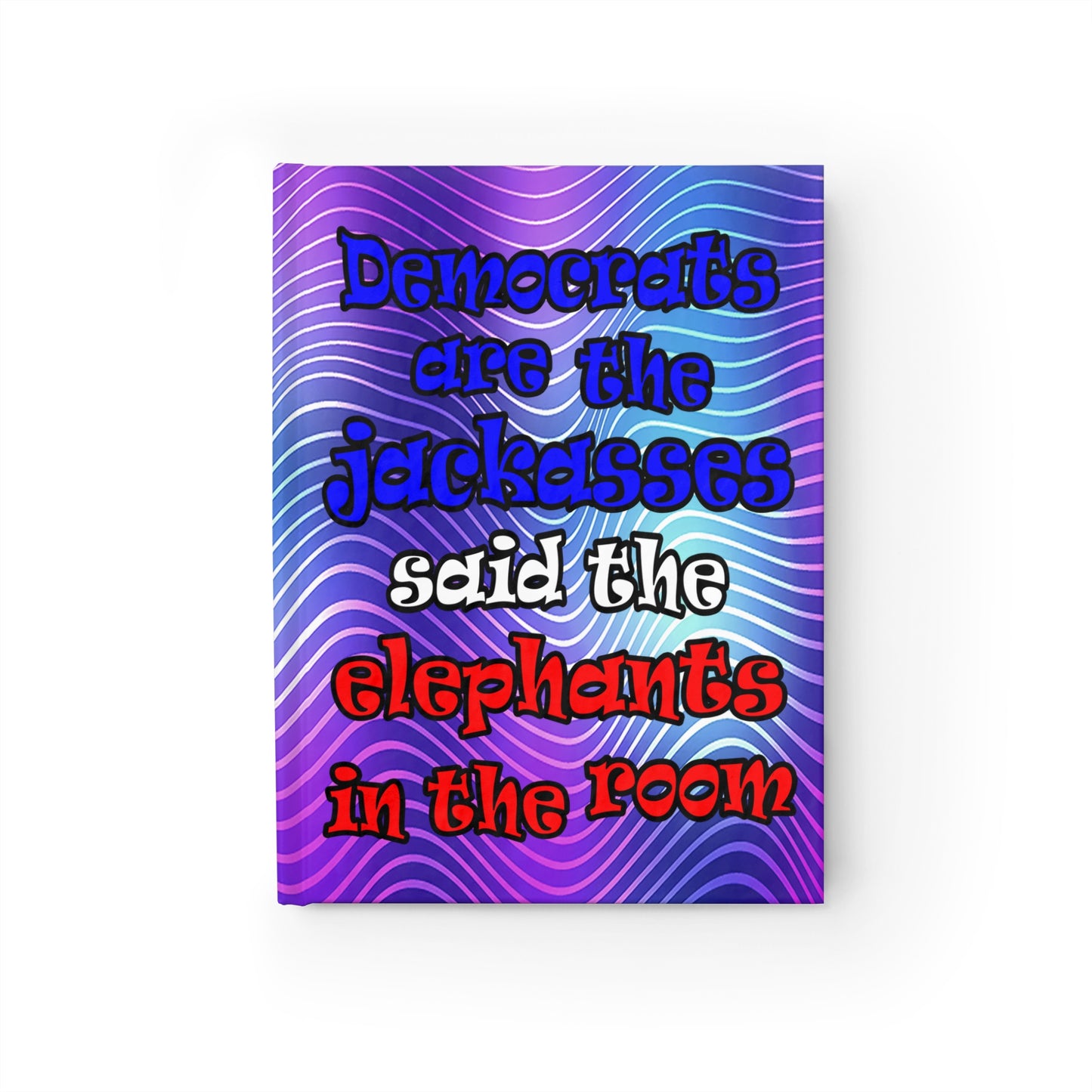 donkeys and elephants - journal-lined (purple wave)