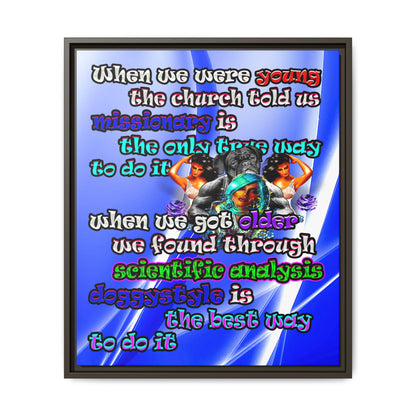doggystyle - framed canvas art (blue-white wave)