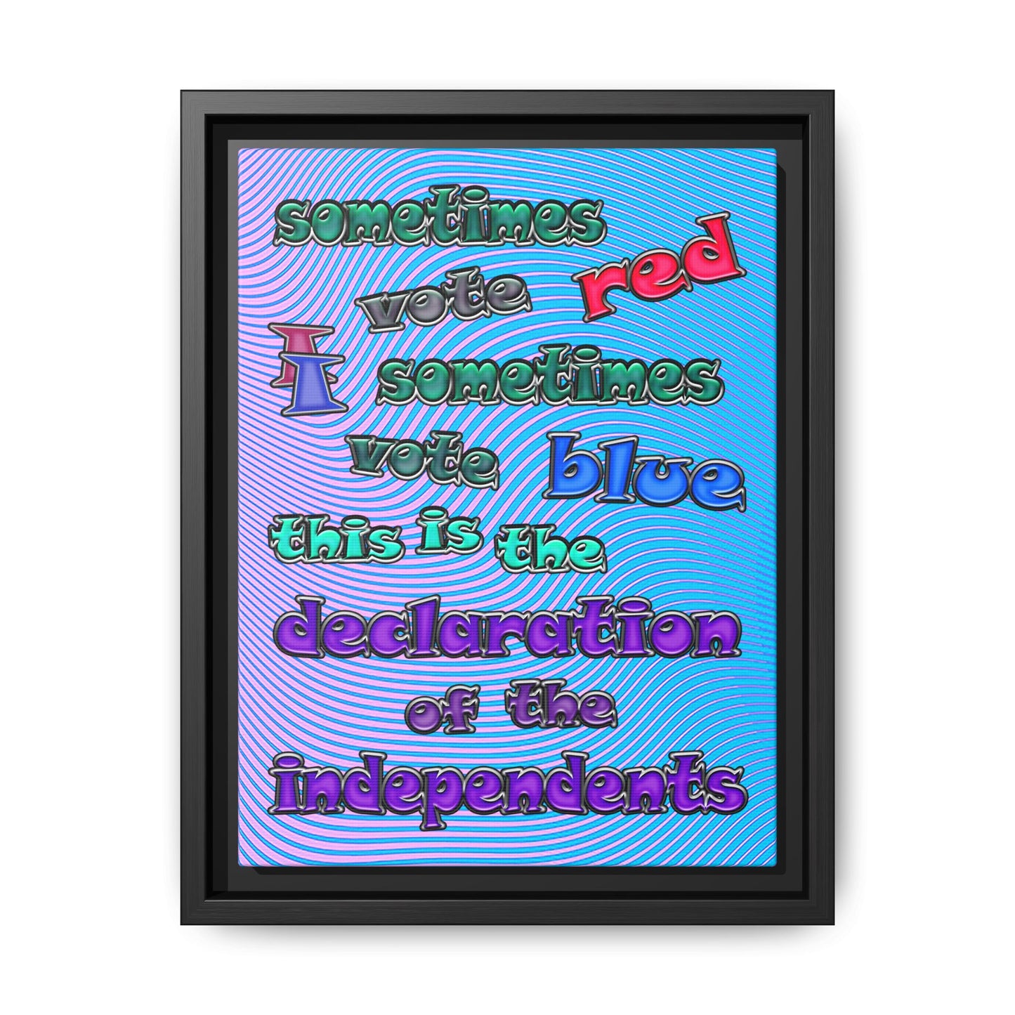 declaration of the independents - framed canvas art (light blue-purple wave)