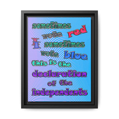 declaration of the independents - framed canvas art (light blue-purple wave)