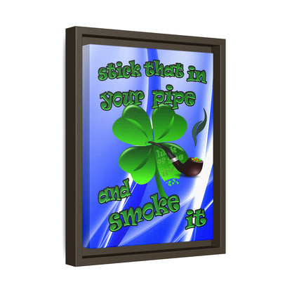 stick that in your pipe and smoke it - framed canvas art (blue-white wave)