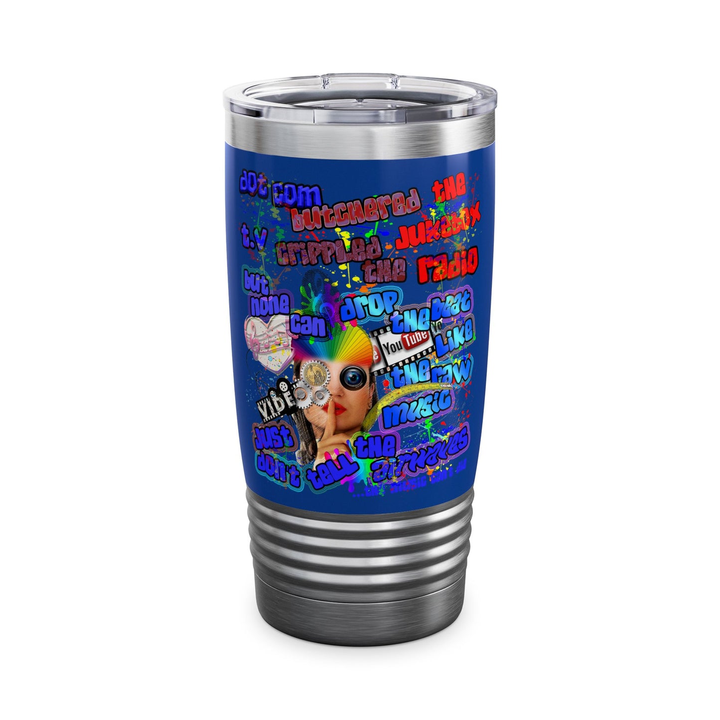 drop the beat - Ringneck Tumbler, 20oz (dark blue)