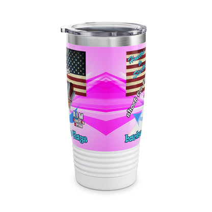 shoot for the stars - Ringneck Tumbler, 20oz (light blue-pink wave)