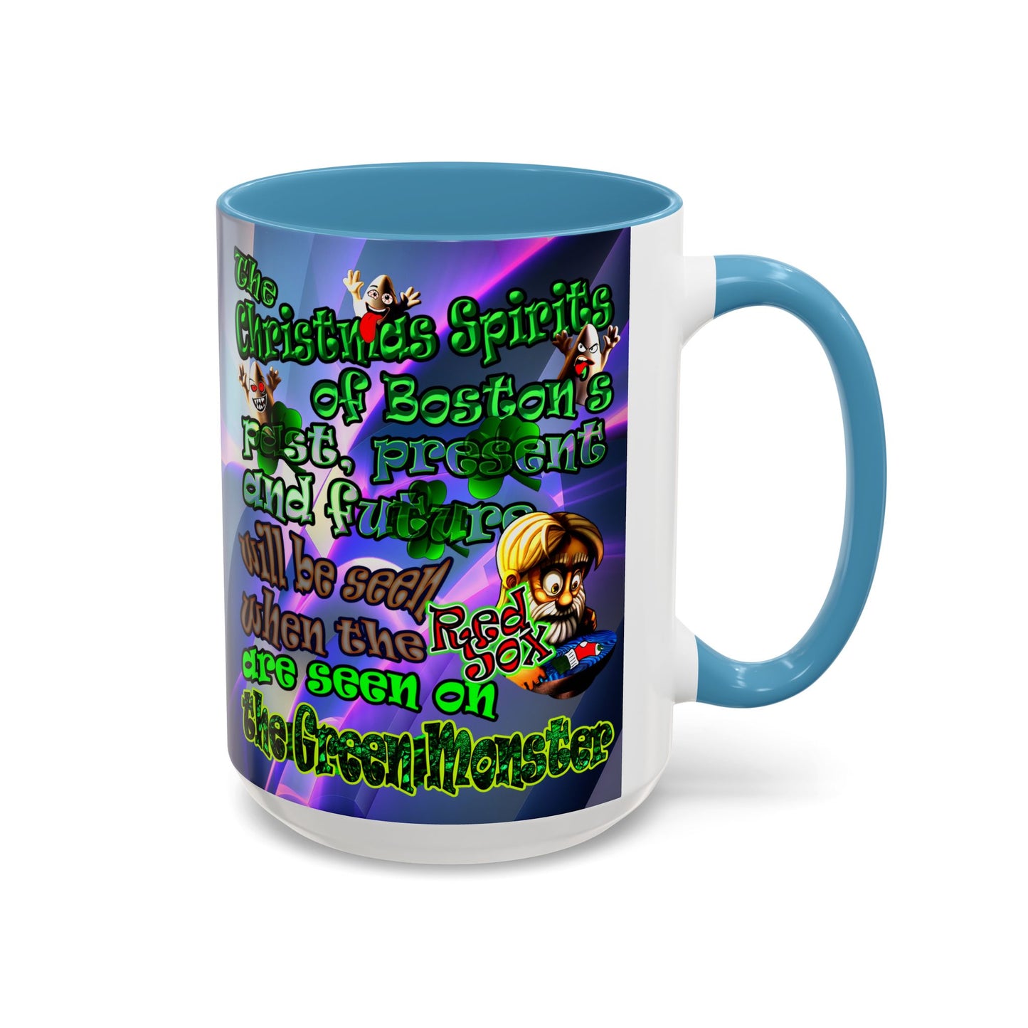 christmas spirits of boston - Accent Mug (grey-pink wave)