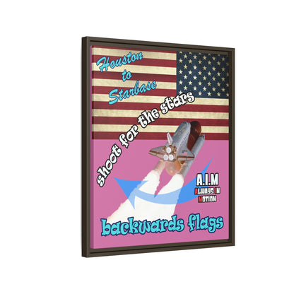 shoot for the stars - framed canvas art (light pink)